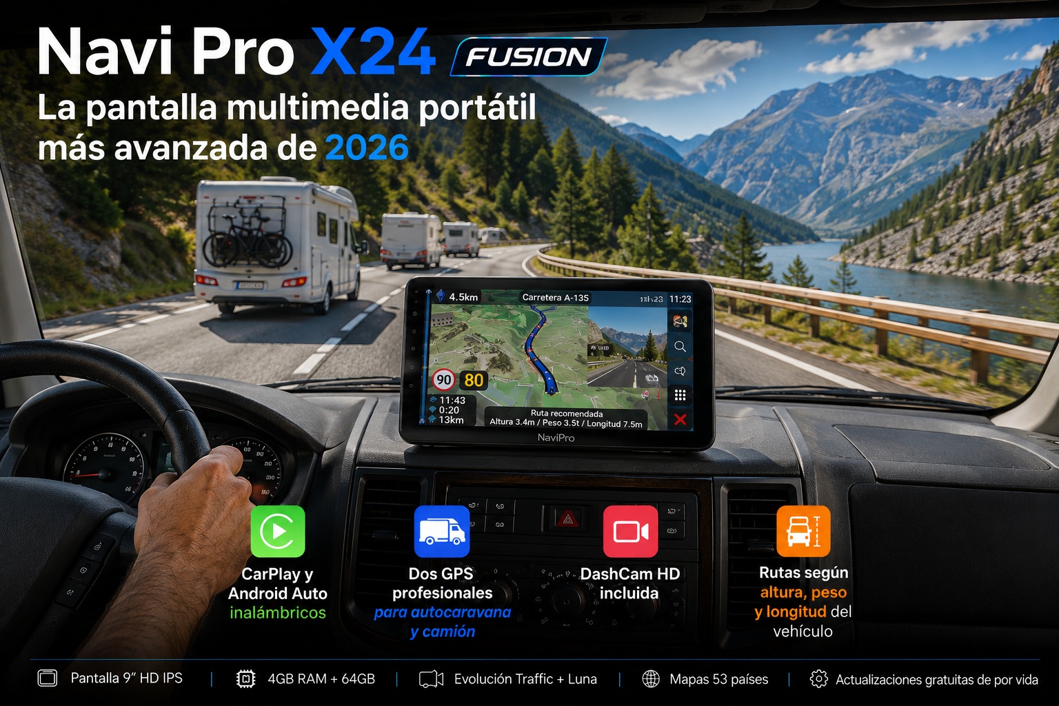 Navi Pro X24 Fusion 9 sin Dashcam