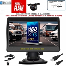 NAVI CAMPER PRO X-13 7 PULGADAS CON  BLUETOOTH Y CAMARA INALAMBRICA ALCANCE 15 METROS O POR CABLE DE 11.5 METROS