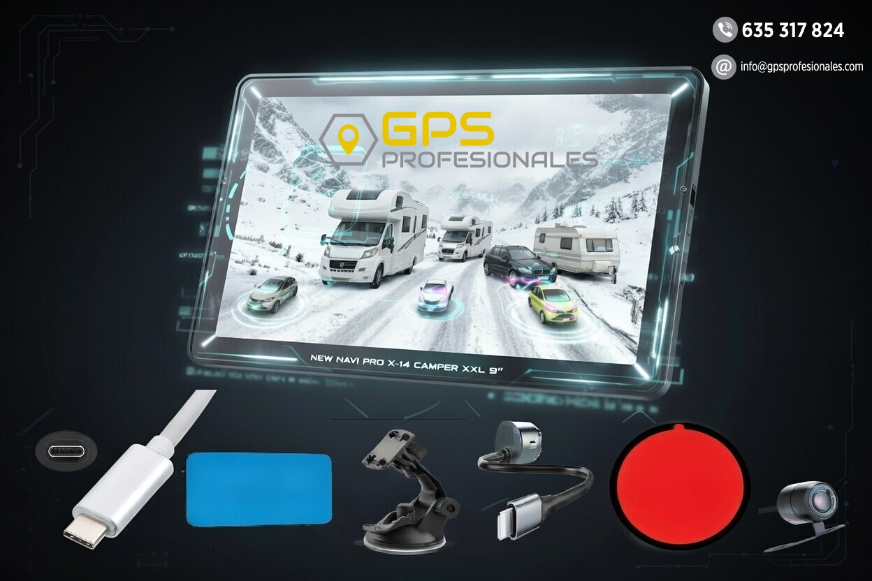NEW NAVI PRO X-14 CAMPER XXL 9 PULGADAS BLUETOOTH CON CAMARA TRASERA Y CABLE DE 11 METROS O INALAMBRICA A ELEGIR ,