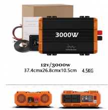 Inversor de Corriente Onda Sinusoidal Pura 12 V a 220 V 3000 W (6000 W Pico) con Pantalla LCD